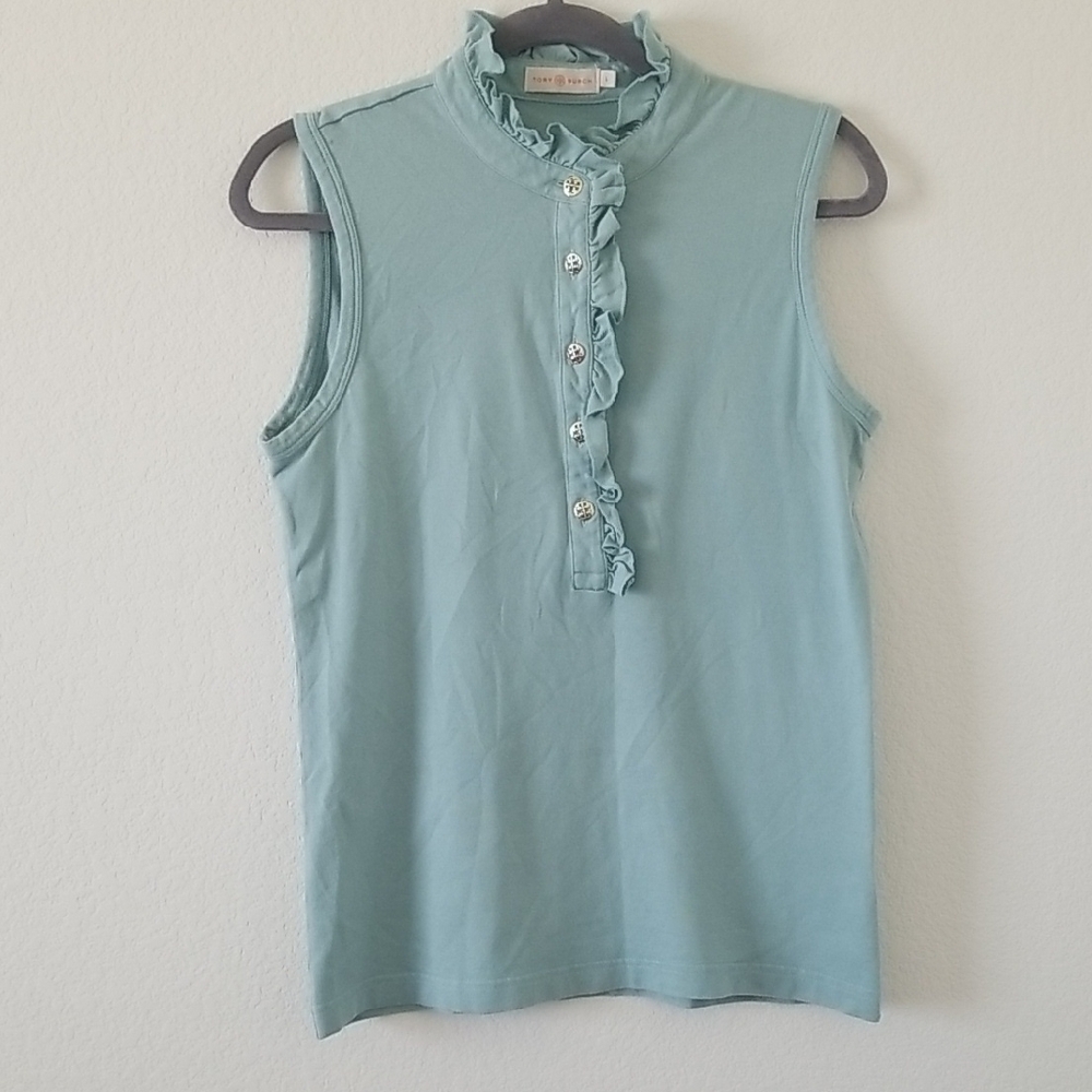 Sleeveless Top Ruffle Accent Top
